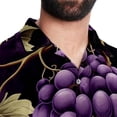 thumbnail image 5 of Grape Men's Short Sleeve Poplin Shirt, Button Down Casual Summer Beach Printed Unisex Shirt, 5 of 6