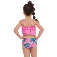 thumbnail image 4 of KAWELL Girls Swimsuit Pleated Ruffle Two-Piece Tankini Swimsuit, 4 of 6