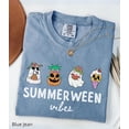 thumbnail image 3 of VibeNest Studio Unisex Summerween Vibes Ghost Pineapple Spooky Summer Halloween Garment Dyed Graphic T-Shirt, 3 of 8