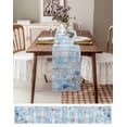 thumbnail image 3 of Boanket Blue Coastal Table Runner - 48 Inch Long, Kitchen Dining Table Runner Dresser Scarves, Starfish Coral Summer Beach Nautical Farmhouse Decor for Coffee Tables Wedding Party Banquet, 3 of 8