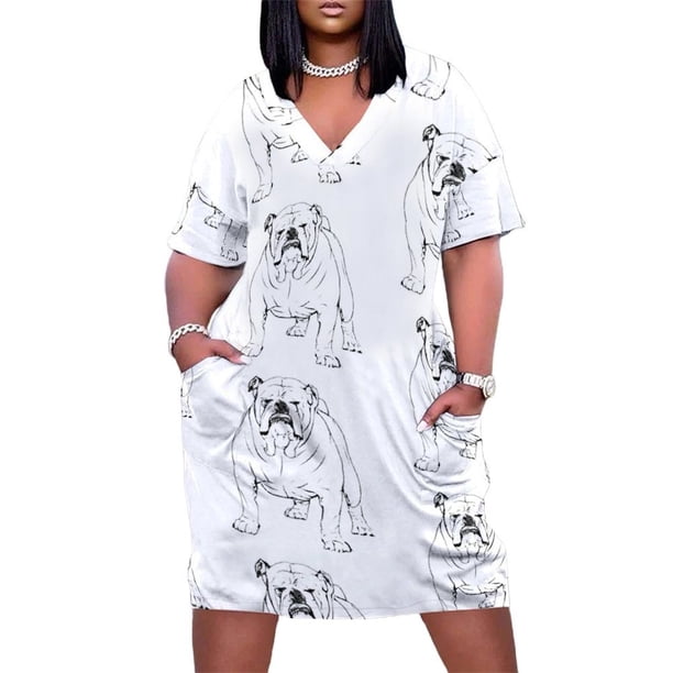 Junkyard Dawg Sketch vestido holgado con bolsillo para mujer vestido de cumpleaños para mujer vestido de noche para mujer vestido de verano para mujer moda