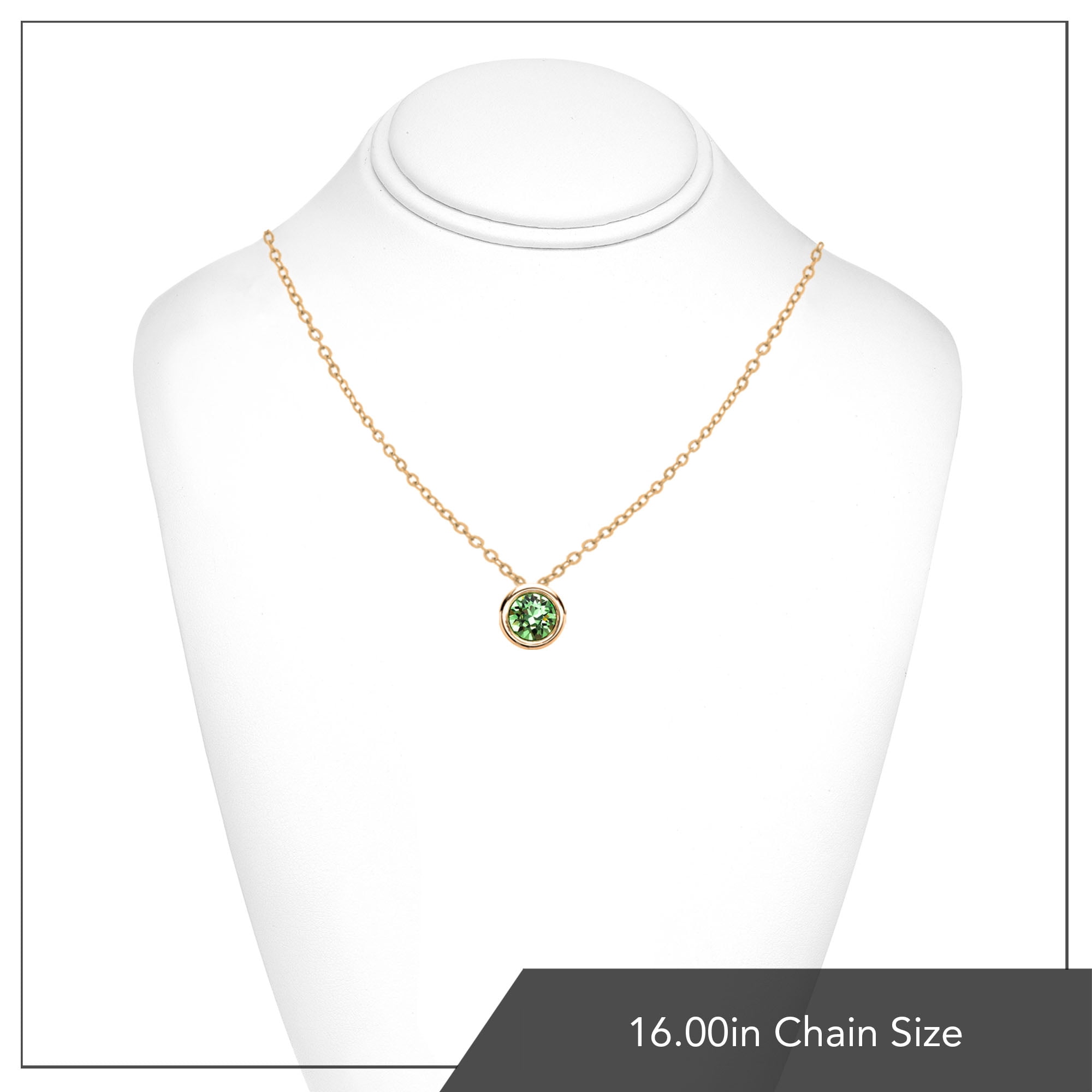 X & O Women's 14K Yellow Gold Plated Peridot Crystal Pendant Necklace