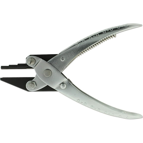 The Beadsmith 3-Step Round and Concave Nose Parallel Plier, Loops 3, 4, 5mm, 5.5 inches (140mm), Steel Tool for Jewelry Making, with Spring