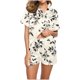 thumbnail image 5 of Conjunto de Verano para las Mujeres, Estampado Cuello de Manga Corta Y Pantalones Cortos, Moda Casual de Dos Piezas, 5 of 8