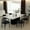 black, variant on 7-Piece Dining Table Set, White Faux Marble Kitchen Table and 6 Boucle Upholstered Armless Chairs, Modern Dining Room Furniture Set for 6,