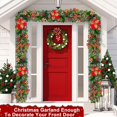 thumbnail image 4 of 106in Pre-Lit Christmas Garland with Poinsettia & Plaid Bows - Lighted Artificial Pine Garland with Pinecones, Berries & Remote Control, Festive Decor for Mantle, Stairs, Door & Holiday Displays, 4 of 6