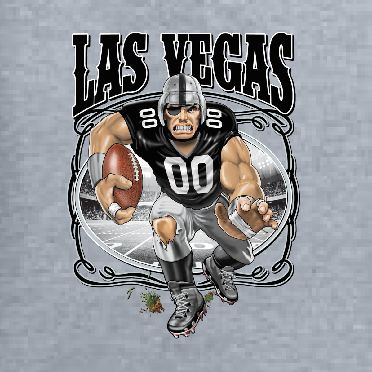 Wild Bobby Las Vegas Fan LV Fantasy Sports Men Long Sleeve Shirt, Heather Grey, Large, Men's, Gray
