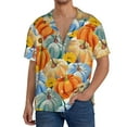 thumbnail image 3 of Disketp Men's Hawaiian Pumpkins Sunflowers Print Shirts Button Down Holiday Beach Shirts-Small, 3 of 7