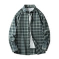 thumbnail image 1 of Blusa y camisa de manga larga con cuello vuelto, camisa informal a cuadros para hombre, blusa holgada juvenil de manga larga con cuello vuelto, blusa de poliéster para hombre, 1 of 3