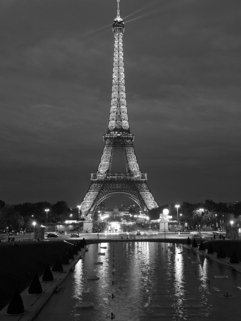 Eiffel Tower and Reflection at Twilight, Paris, France, Europe Travel