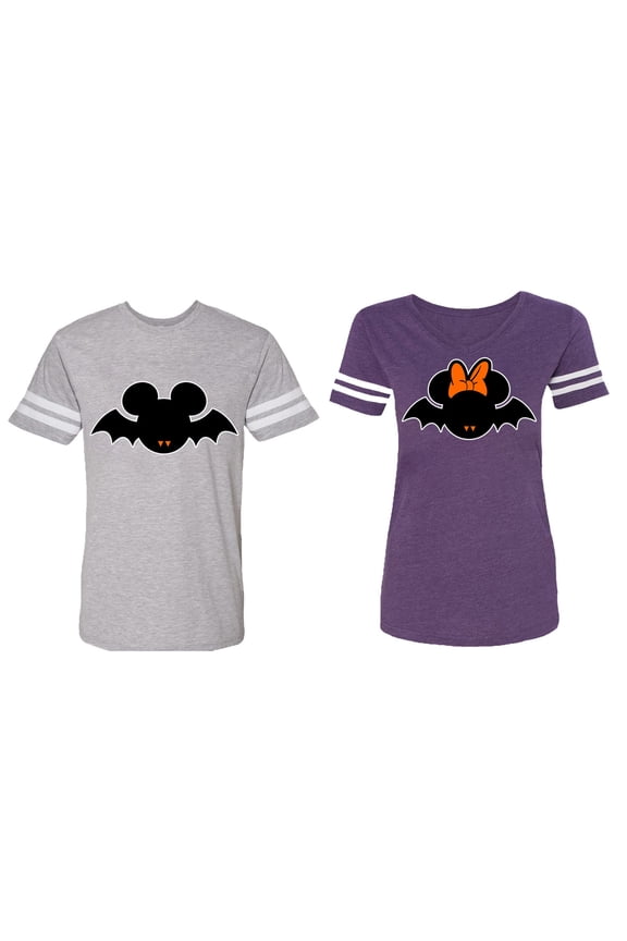 Matching Couple Cotton Jerseys (Men Heather / Women Purple) (Men XXL / Women XXL)