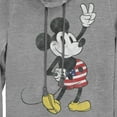 thumbnail image 2 of Junior's Mickey & Friends Retro American Peace Sign Cowl Neck Sweatshirt Gray Heather Large, 2 of 4