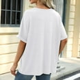 thumbnail image 7 of Elabch Womens Oversized T Shirts Short Sleeve Crewneck Summer Tops Casual Loose Basic Tee Shirts 2025 Trendy Clothes White XXL, 7 of 7