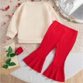 thumbnail image 4 of TOWED22 Toddler Clothes For Baby Girls Cute Graphic Print Long Sleeve Sweatshirt Pants Girls Warm Fall Winter Outfits Set,Red,24M, 4 of 4