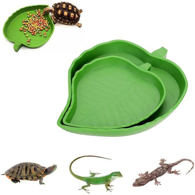 2 uds bandeja para reptiles, cuenco de agua para comida de reptiles, cuenco de agua para tortugas, cuenco de agua para reptiles, reptil pequeño para mascotas Sailing Electrónica
