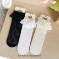 thumbnail image 3 of Kneehigh Socks Hollowed Fruit MidCalf Socks Kids Girl Spring Stretchy Mesh Socks for Little Girls School Dacning Socks White, 3 of 4