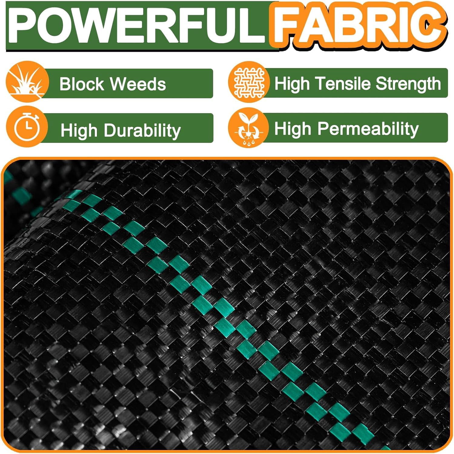 Garden Weed Barrier Landscape 2FT x 50FT, Premium Weed Control Garden Cloth, Durable Woven Geotextile , Mulch Breathable Ground Cover for Landscaping Weed Blocker Garden Bed