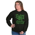 thumbnail image 3 of Angler Fishing Humor Easy Hard Catch Unisex Plus Fleece Graphic Sweatshirt Brisco Brands 2X, 3 of 5