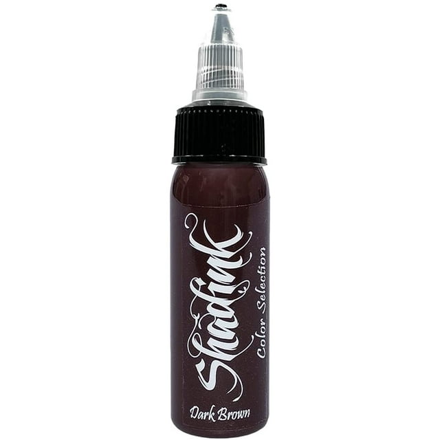 Shadink Dark Brown Tattoo Ink Professional Tattooing Inks for Color Portrait, Black & Gray Style