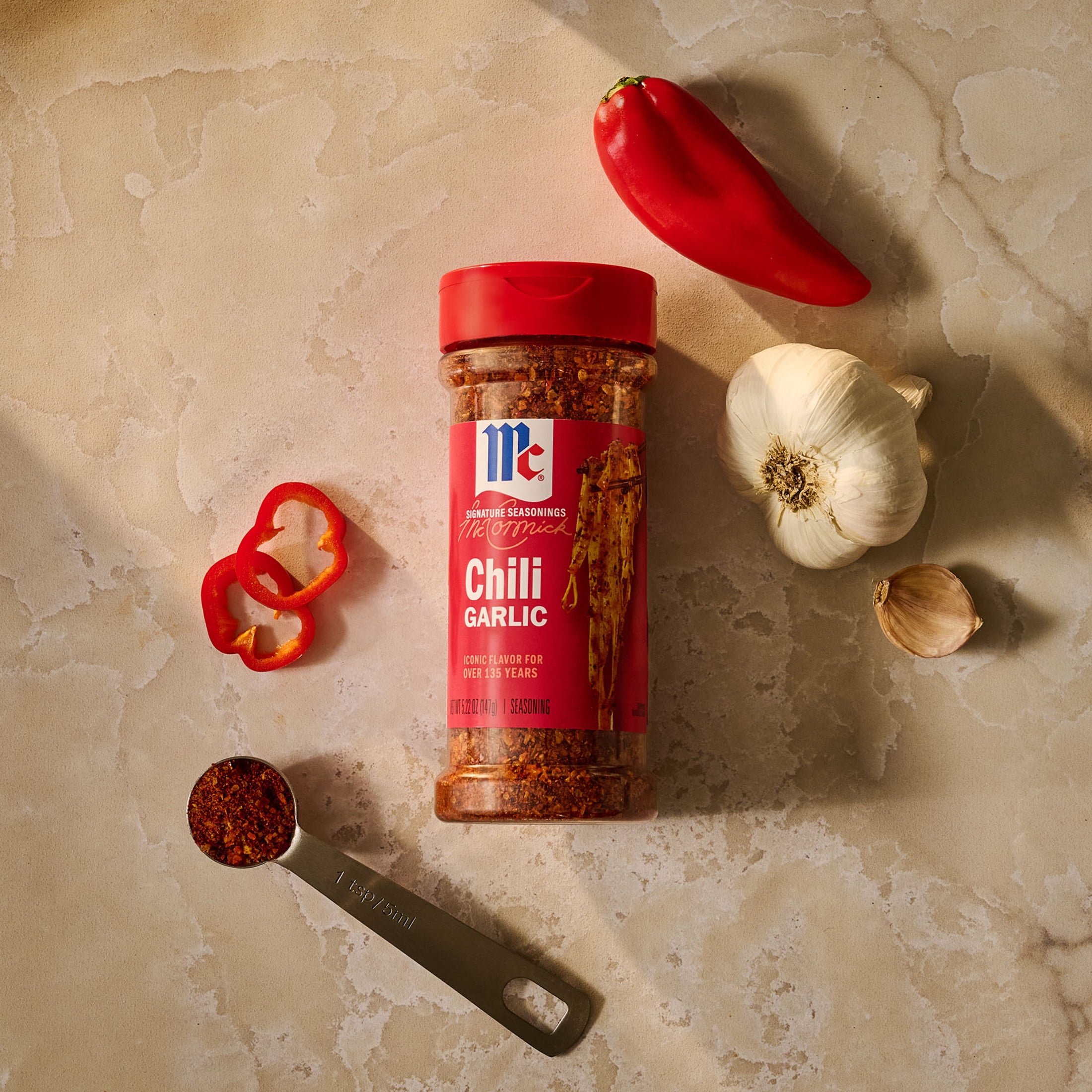 (3 pack) McCormick Chili Garlic Seasoning, 5.22 oz Bottle