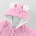 thumbnail image 3 of fnnxnal Pink Kids Girl Bear Onesie Winter - Warm Footed Kids Jumpsuit with Quilted Lining, Front Zipper & Plush Ears, Fall Daily Wear/Photo Outfit for 0-12M,Size 1 T, 3 of 5