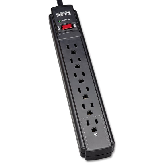Tripp Lite 6-Outlet Surge Suppressor, Black, 120V J101