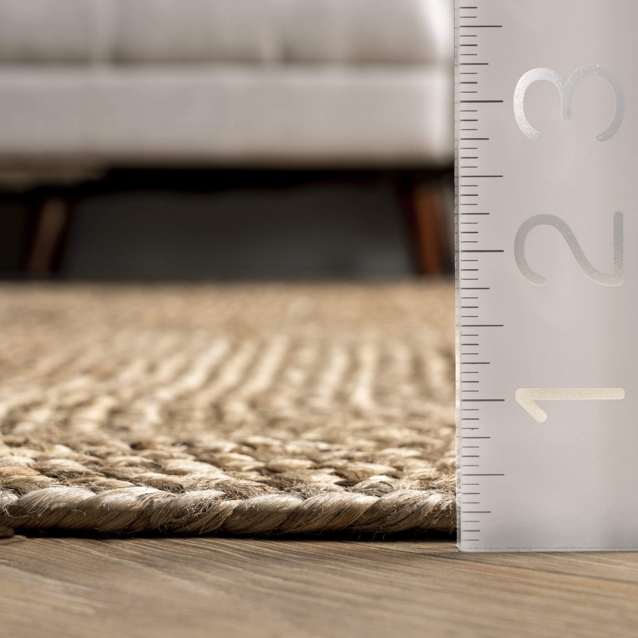 Rugs USA Juniper Tiled Jute Area Rug, 3' x 5', Christie Natural