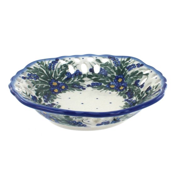 Blue Rose Polish Pottery Hyacinth Small Fruit Dish