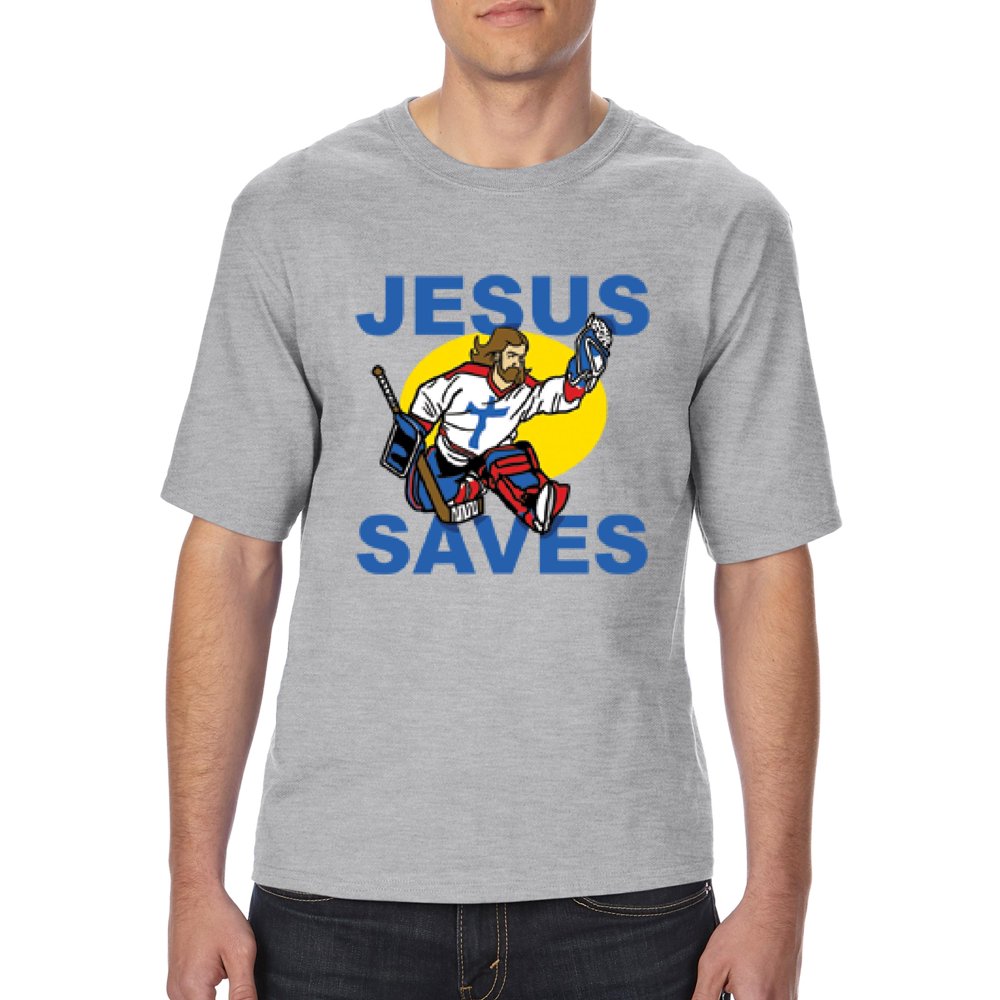 jesus saves goalie t shirt