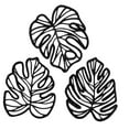 thumbnail image 1 of 3 piezas Decoración de pared de hojas de palma Arte de pared tropical Decoración de la planta Negro, 1 of 9