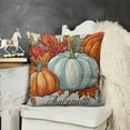 thumbnail image 2 of YINGXI Fall Autumn Decorative Throw Pillow Cases Watercolor Pumpkins Cushion Covers Faux Linen,,Thanksgiving, 12x12in, 2 of 5