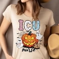 thumbnail image 4 of ICU Nurse Graphic T-Shirt for Women Men | Funny Medical Pumpkin Tee, Ash, Size 3XL, 4 of 6