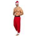 thumbnail image 1 of Secret Santa Men's Pajama Boxer Pants and Santa Hat Holiday Sleepwear, 1 of 5