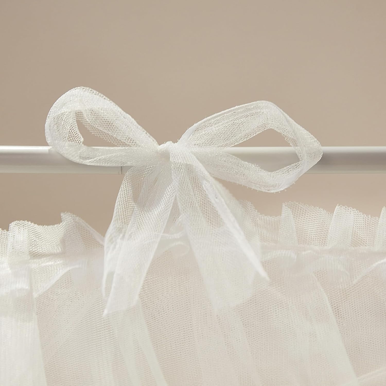 4 Corners Post Princess Curtain Bed Canopy Lace Up Double Layer 4 Opening Mosquito Net Mesh for Girls Bedroom Decoration(White, 59" W*82" L*82" H/Queen)