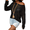 Black, variant on Zeagoo Crochet Tops for Women Off The Shoulder Sweaters Summer Long Sleeve Hollow Out Knit Beach Clothes
