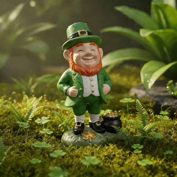 Loespoir Leprechaun Figurine, St. Patrick's Day Theme Ornaments for Table Decor, Shelf Display, March Party, Irish Themed Accent, Holiday Collectible