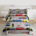 thumbnail image 2 of Castle Fairy Cartoon Car 3 Pieces Queen Comforter Set for Preppy Kids Children,Construction Vehicles Ultra Soft Bedding Sets,Transportation Theme Bedding Comforter Set Breathable, 2 of 8