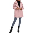 thumbnail image 2 of Yuemengxuan Female Stylish Solid Color Turn-Down Collar Long Sleeve Overcoat with Pockets, 2 of 6