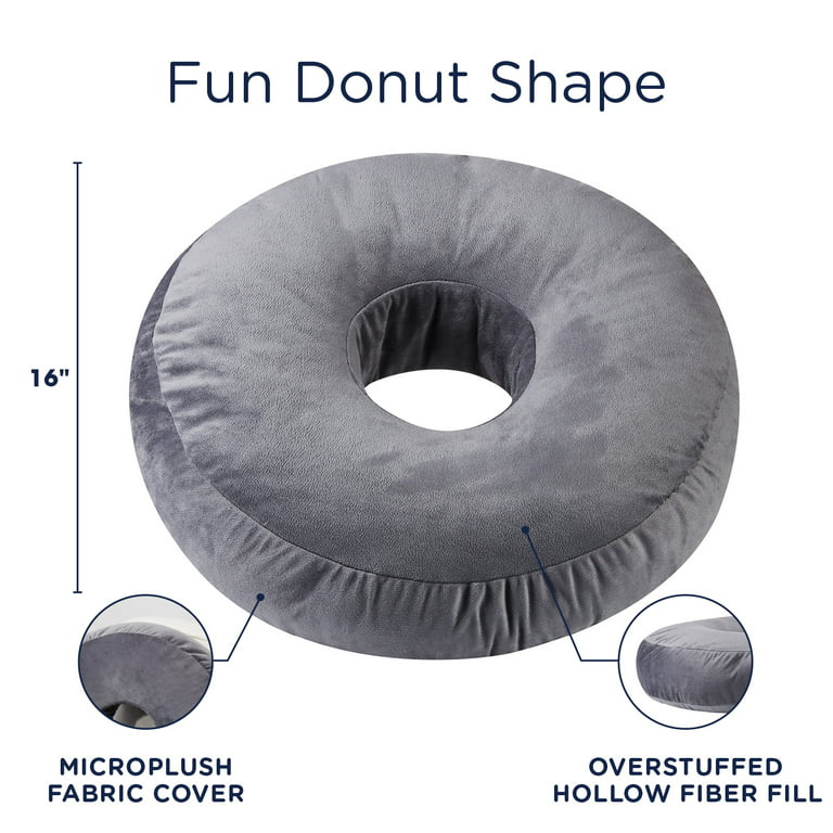 Cheer Collection Round Donut Pillow - White