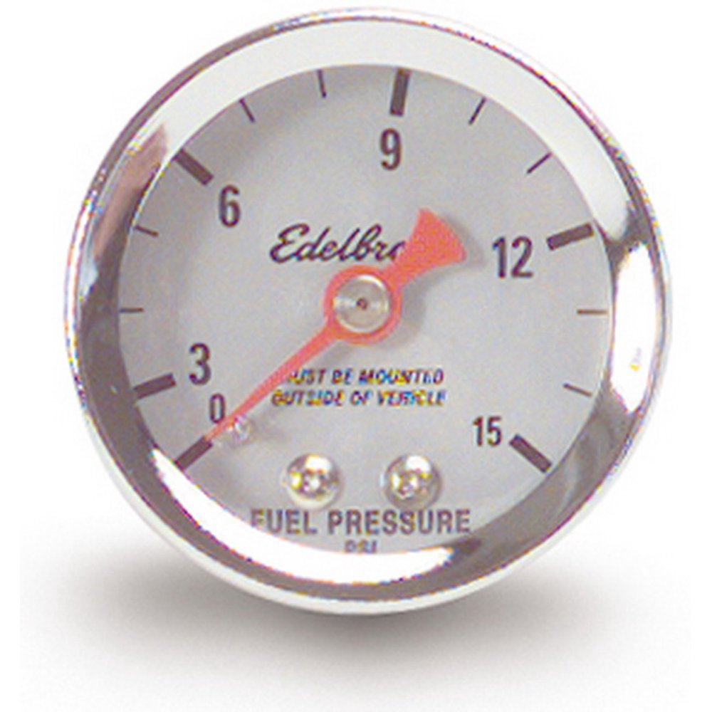 Edelbrock 1 1/2In Fuel Pressure Gauge (0 15 PSI)