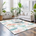 thumbnail image 3 of Area Rugs 2.7'x5', Teal Red Seahorse Coastal Carpet Runner Indoor Outdoor Rugs Home Decor Aesthetic, Nautical Beach Coral Starfish Non Slip Mats Washable Accent Rug for Living Room Bedroom, 3 of 8