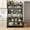 Grey, variant on Kitchen Carts, 65'' Tall Kitchen Bakers Rack with Flip Door Cabinet, 5 Tier Multifunctional Microwave Stand Buffet, Coffee Bar, Quick Assembly, Gray, Grey Kitchen Islands,Metal Metal Kitchen Carts