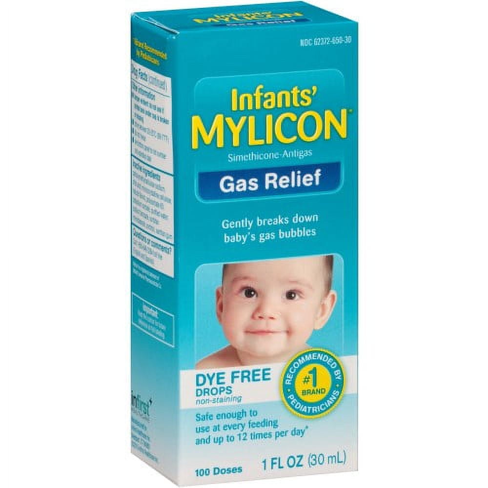 Mylicon Infants' Dye Free Gas Relief 100 Doses, 1 Fl Oz (Pack of 4)