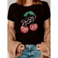 thumbnail image 1 of Women's Retro Round Neck Short Sleeve Geometric Print T-Shirt, 100% Polyester, Machine Washable, 1 of 6