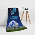 thumbnail image 6 of Lions Football Team Oversized Plush Bath Towel 27x55 Inch, Hypoallergenic Coral Fleece, Travel Friendly, Portable Folding Bath Towel for Beach, Perfect Gift for Fans, 6 of 6