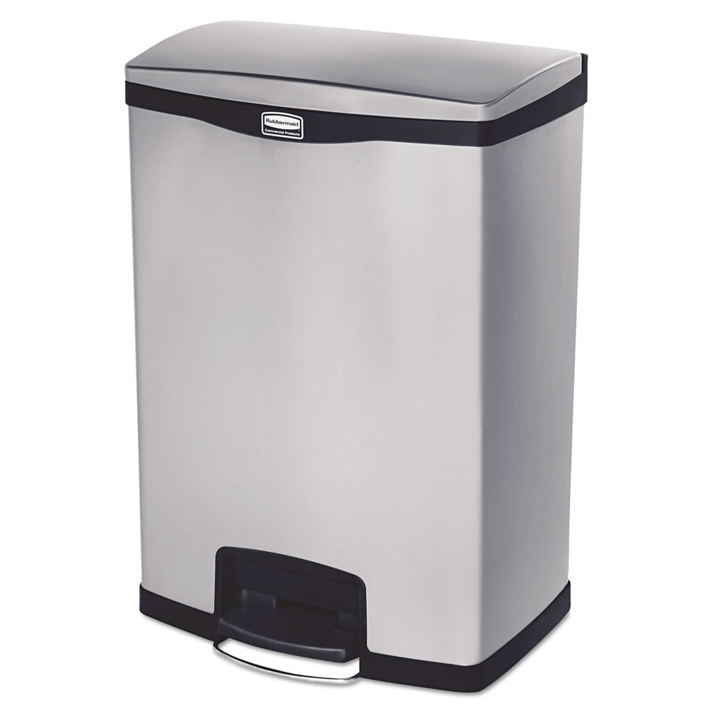 White Rubbermaid Commercial ST24EPLWH Defenders Biohazard Step Can Square 24gal Steel White Rubbermaid Commercial ST24EPLWH Defenders Biohazard Step Can Square 24gal Steel