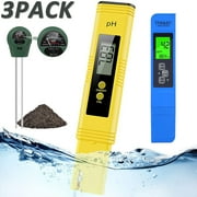 TIFOR PH Meter,TDS PPM Meter,Soil PH Tester, PH/EC Digital Kit,3 Pack