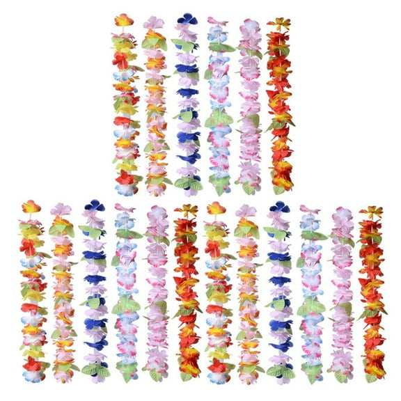 Party Hawaiian Luau Leis Decorations Supplies Necklace Hawaii Headband Bikini Clip Hair Hibiscus Skirt Hula Floral