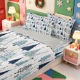 thumbnail image 3 of Manfei Modern Christmas Tree Zipper Twin Comforter Sets with Fitted Sheet and 2 Pillowcases,Xmas Holiday Season Zipper Bedding Set,Light Gray Reversible,4 Pieces, 3 of 7