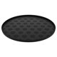 thumbnail image 2 of ColoMX Tapete de silicona para comederos de perros, redondo, negro - Bandeja impermeable para gatos con bordes elevados para suelos y bebederos para cachorros (huella), 2 of 8